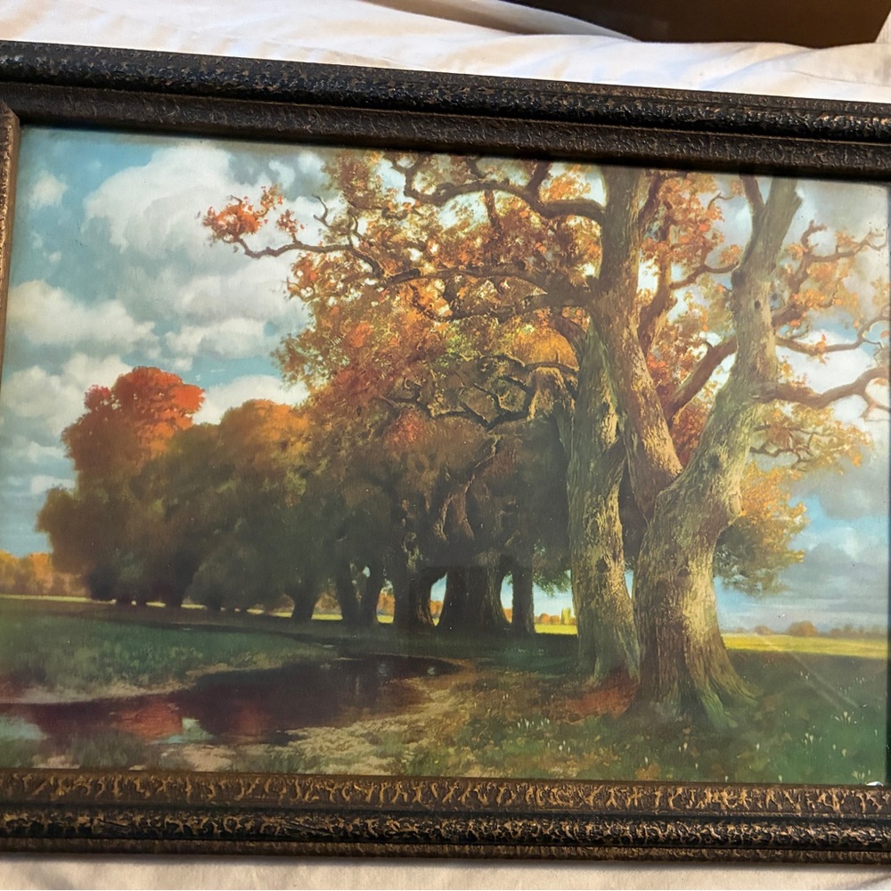 Traugott Hermann Rudisuhli Autumn Landscape Wall Art Print Oil Vintage